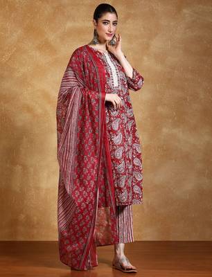 Women Paisley Printed Kurta with Trousers & Dupatta 3