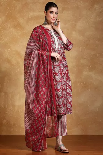 Women Paisley Printed Kurta with Trousers & Dupatta