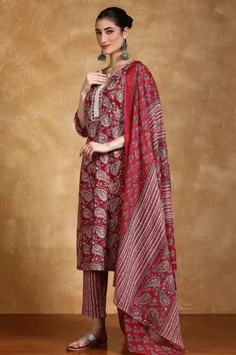 Women Paisley Printed Kurta with Trousers & Dupatta