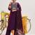 Floral Yoke Design Thread Work Kurta With Trousers & Dupatta