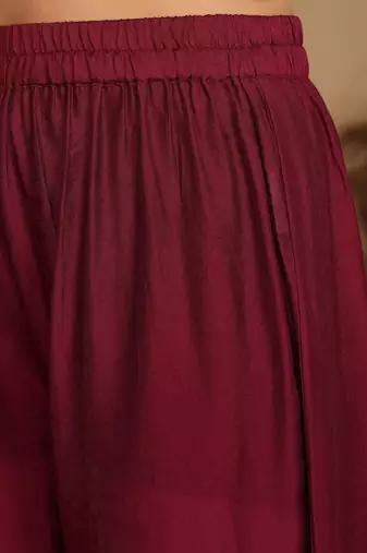 Women Woven Design Regular Kurta with Trousers & With Dupatta