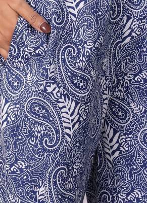Paisley Printed V-Neck Sleeveless Pure Cotton Kurta With Palazzos 4