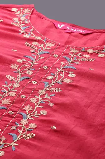 Women Ethnic Motifs Yoke Design Thread Work Kurta with Trousers & Dupatta