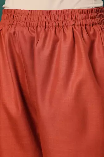 V-Neck Straight Kurta With Trousers And Dupatta