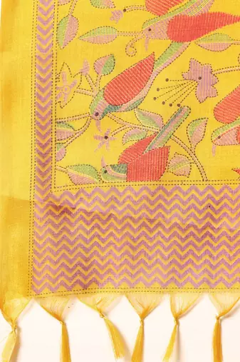 V-Neck Straight Kurta With Trousers And Dupatta