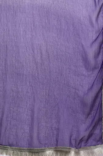 Floral Yoke Design Thread Work Kurta With Trousers & Dupatta