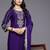 Floral Yoke Design Thread Work Kurta With Trousers & Dupatta