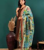 V-Neck Straight Kurta With Trousers & Dupatta