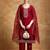 Yoke Design Zari Round Neck Straight Kurta With Trousers & Dupatta