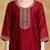 Yoke Design Zari Round Neck Straight Kurta With Trousers & Dupatta