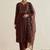 Yoke Design Zari Round Neck Straight Kurta With Trousers & Dupatta