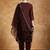 Yoke Design Zari Round Neck Straight Kurta With Trousers & Dupatta