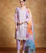 Women Floral Embroidered Cotton Kurta with Trousers & Dupatta