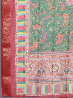 Women Woven Design Embroidered Kurta with Trousers & Dupatta 4