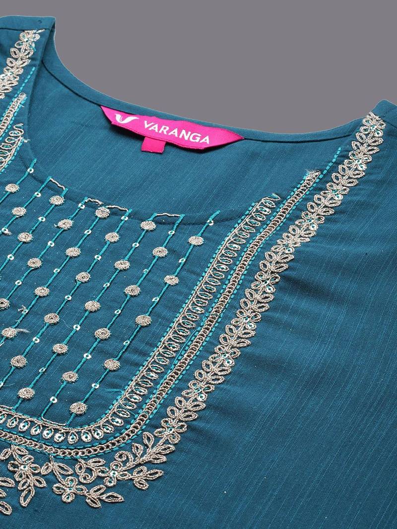 Women Ethnic Motifs Embroidered Kurta with Trousers & With Dupatta