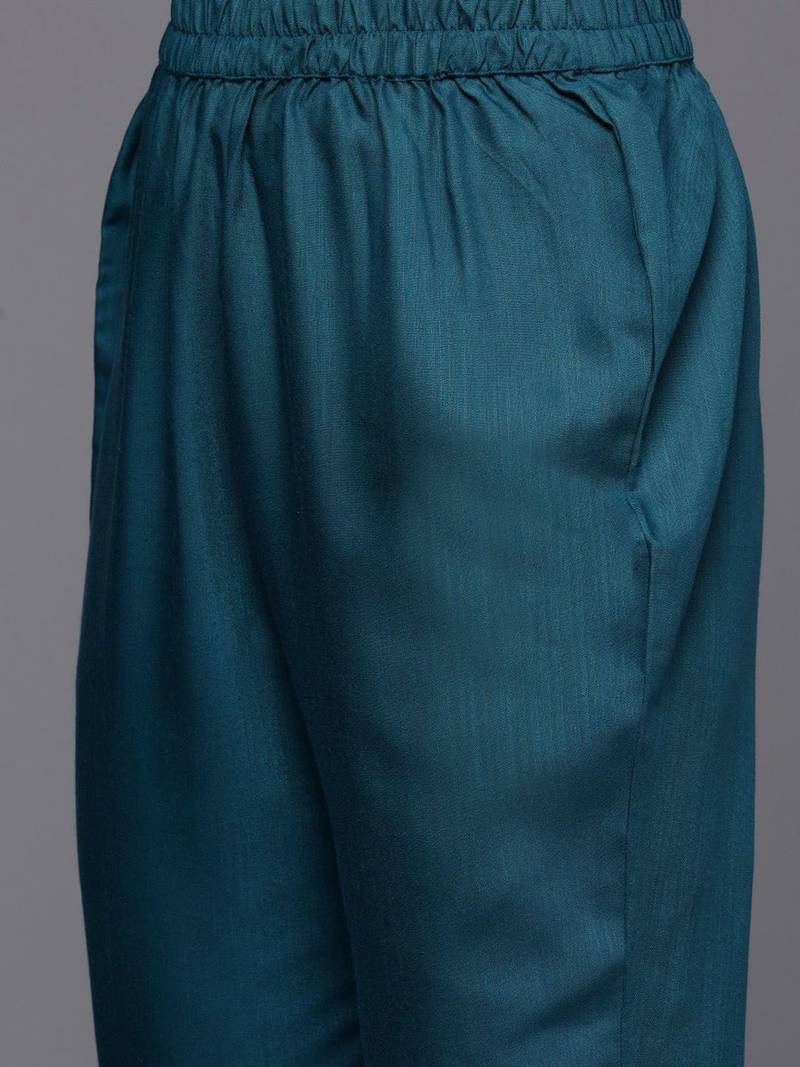 Women Ethnic Motifs Embroidered Kurta with Trousers & With Dupatta