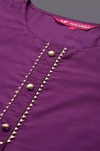 Round Neck Straight Kurta With Trousers & Dupatta