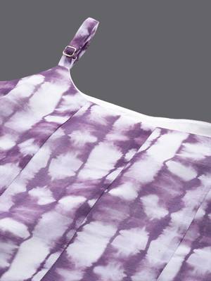 Abstract Printed Panelled Chanderi Silk A-Line Kurta With Trousers & Dupatta 2