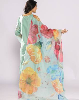 Women Floral Embroidered Cotton Straight Kurta with Trousers & Dupatta 4
