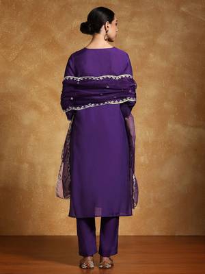 Women Ethnic Motifs Embroidered Thread Work Kurta with Trousers & With Dupatta 6