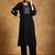 Floral Embroidered Thread Work Round Neck Straight Kurta With Trousers