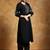 Floral Embroidered Thread Work Round Neck Straight Kurta With Trousers