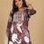 Floral Printed Round Neck Thread Work Straight Kurta With Trousers