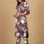 Floral Printed Round Neck Thread Work Straight Kurta With Trousers