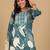 Floral Printed Round Neck Thread Work Straight Kurta With Trousers