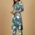 Floral Printed Round Neck Thread Work Straight Kurta With Trousers