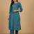 Yoke Design Thread Work Notc Neck Straight Republic Day Kurta With Trousers And Dupatta
