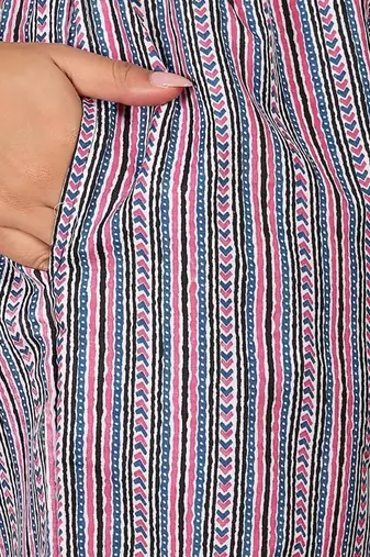 Floral Printed V-Neck Gotta Patti Kurta With Trousers & Dupatta