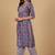 Floral Printed V-Neck Gotta Patti Kurta With Trousers & Dupatta
