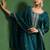 Floral Embroidered Zari Cotton Silk Straight Kurta With Trousers & Dupatta