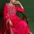 Floral Embroidered Thread Work Notch Neck A-Line Kurta With Trousers And Dupatta