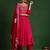 Floral Embroidered Thread Work Notch Neck A-Line Kurta With Trousers And Dupatta