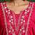 Floral Embroidered Thread Work Notch Neck A-Line Kurta With Trousers And Dupatta