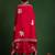Floral Embroidered Thread Work Notch Neck A-Line Kurta With Trousers And Dupatta
