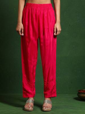 Floral Embroidered Thread Work Notch Neck A-Line Kurta With Trousers And Dupatta 7