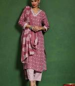 Women Printed Regular Kurta with Trousers & With Dupatta