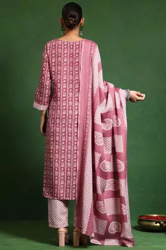 Women Printed Regular Kurta with Trousers & With Dupatta