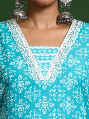 Women Printed Regular Kurta with Trousers & With Dupatta 7