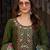 Floral Yoke Design Thread Work Straight Kurta With Trouser And Dupatta