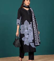 Women Ethnic Motifs Printed Regular Thread Work Kurta with Trousers & With Dupatta