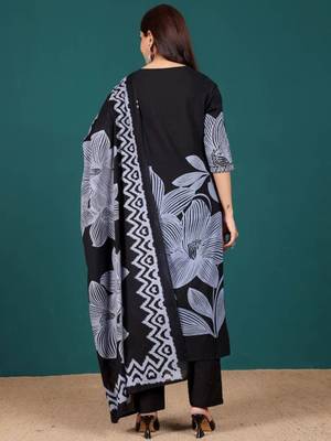 Women Ethnic Motifs Printed Regular Thread Work Kurta with Trousers & With Dupatta 7