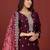 Ethnic Motifs Embroidered Notch Neck Zari Straight Kurta With Trousers & Dupatta