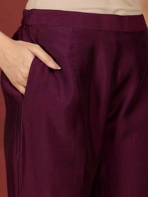 Ethnic Motifs Embroidered Notch Neck Zari Straight Kurta With Trousers & Dupatta 7