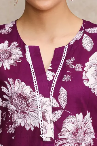 Women Floral Printed Regular Pure Cotton Kurta with Palazzos