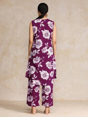 Women Floral Printed Regular Pure Cotton Kurta with Palazzos 5