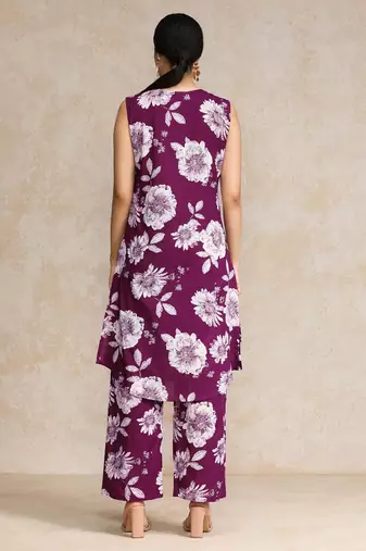 Women Floral Printed Regular Pure Cotton Kurta with Palazzos